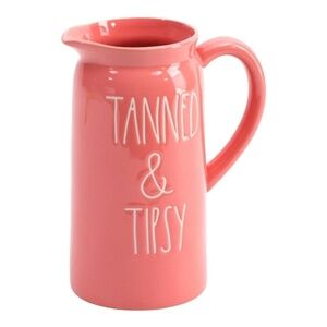 Rae Dunn Pink Tanned and Tipsy Drink Pitcher